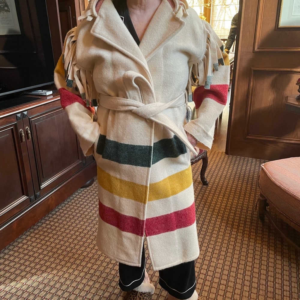 Vintage Striped Woolrich Blanket Hooded Jacket